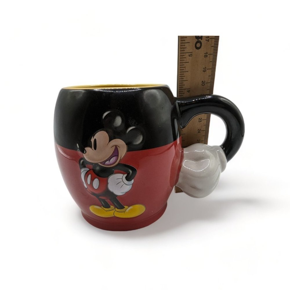 Vtg Authentic Disney Parks Mickey Mouse Mug~Ceramic Big Hand-Glove Handle Unique - Picture 11 of 12